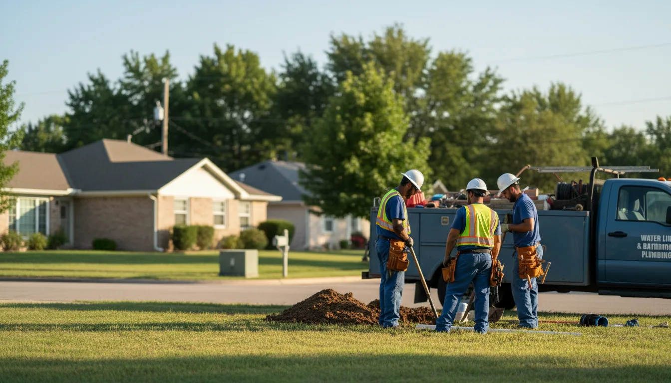 Residential water line and bathroom plumbing service in Taylor, PA